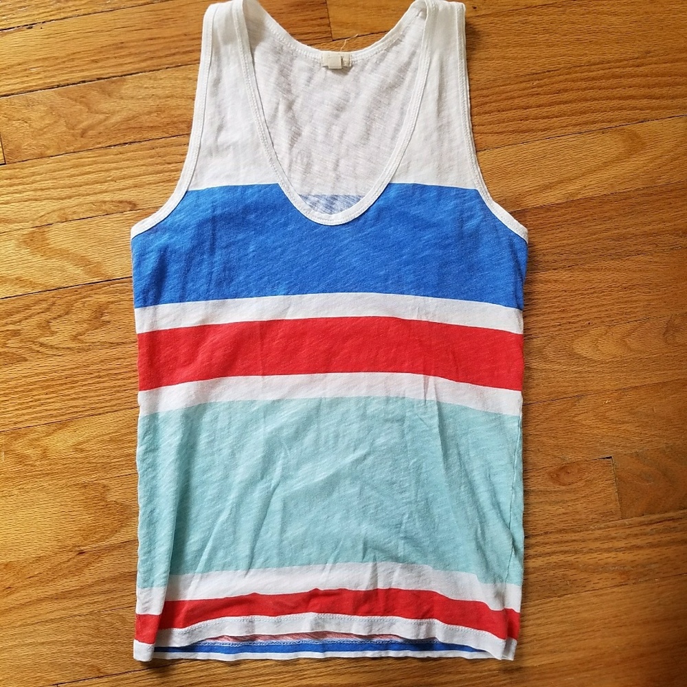 J. Crew Striped Nautical Graphic Racerback Tank